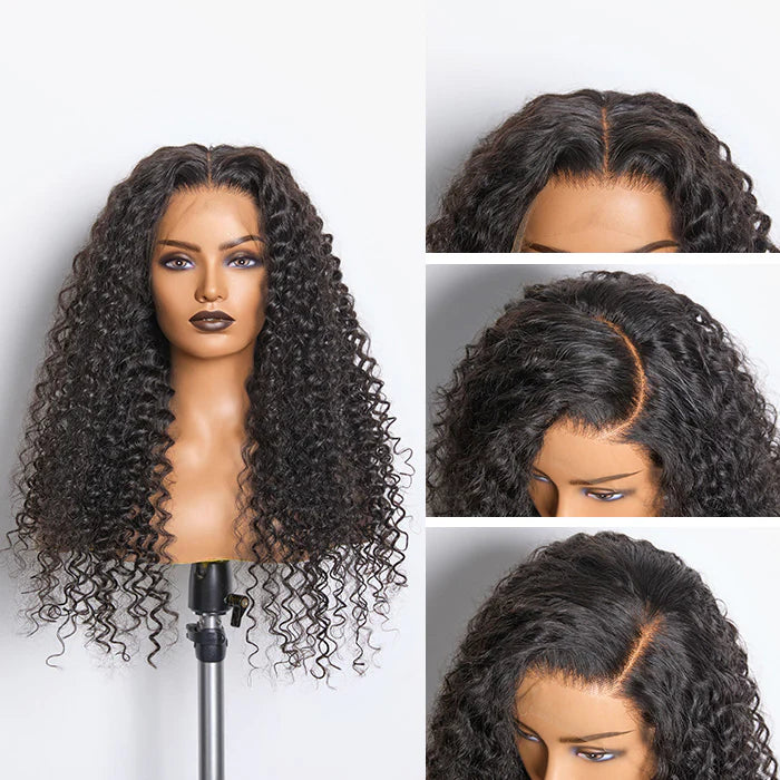 Deep Curly 13x4 HD Glueless Lace Frontal Wig – 180% Density
