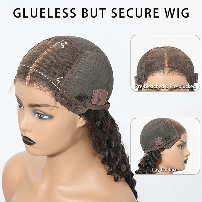 Deep Wave 5x5 HD Glueless Lace Closure Wig – 180% Density