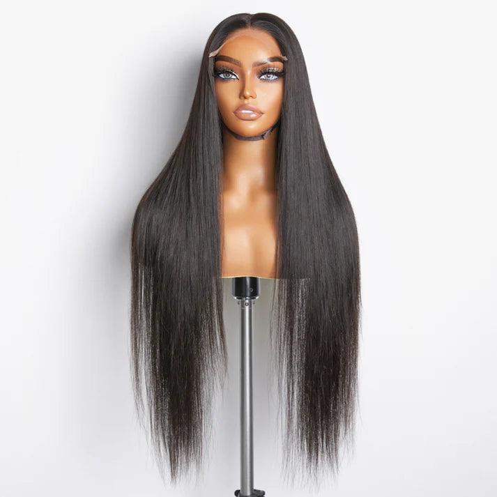 18"–32" Straight 5x5 Glueless Lace Closure Wig – 180% Density