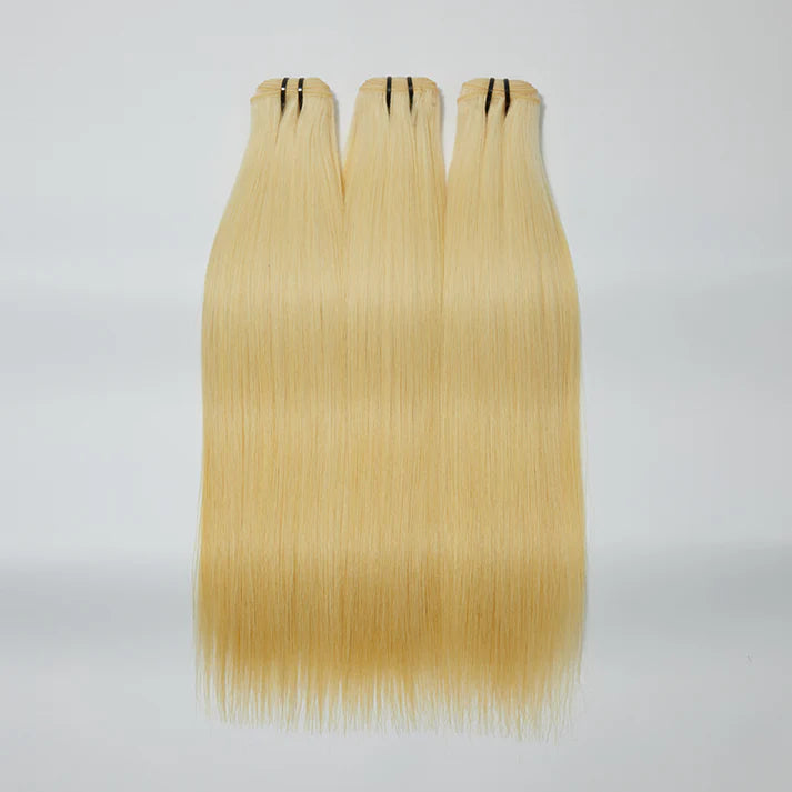 613 Platinum Blonde Straight Hair Bundles