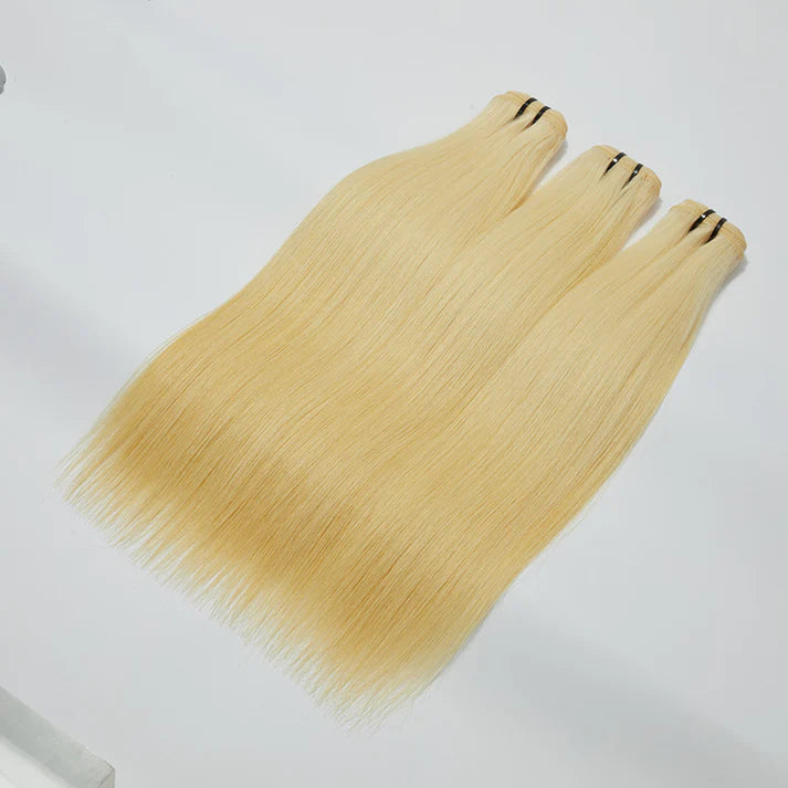 613 Platinum Blonde Straight Hair Bundles