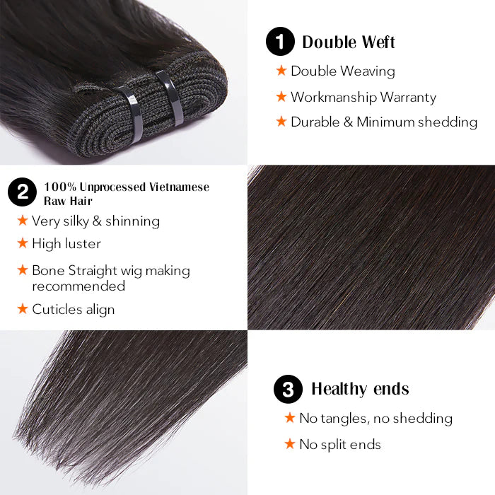 Vietnamese Hair – Bone Straight Weft Bundle