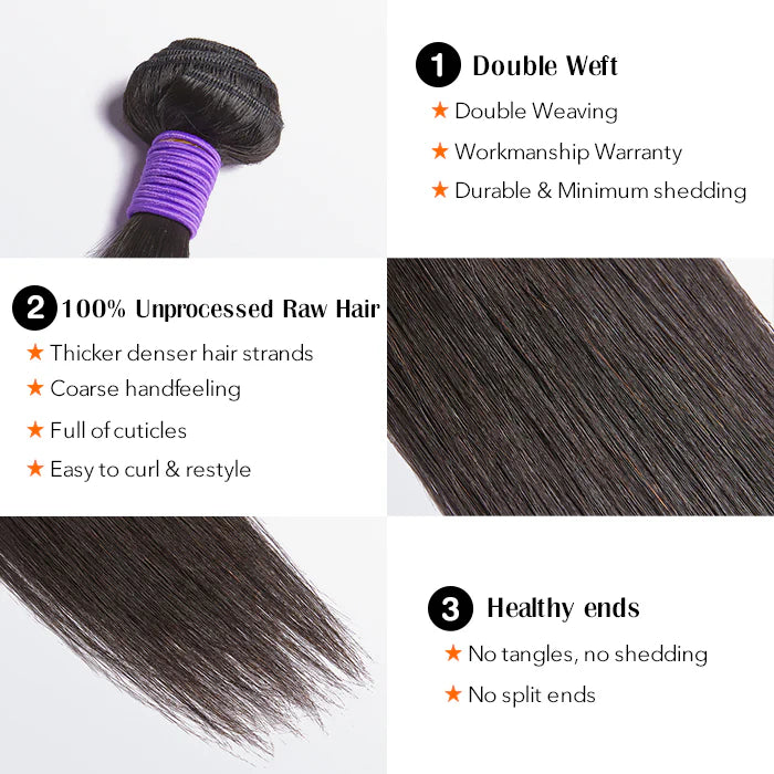 Indian Raw Hair Straight Bundles