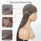 Straight 5x5 HD Glueless Lace Closure Wig – 180% Density